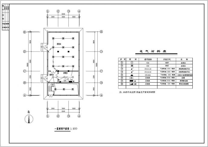 某公司泵房电气设计cad成套图纸_图1