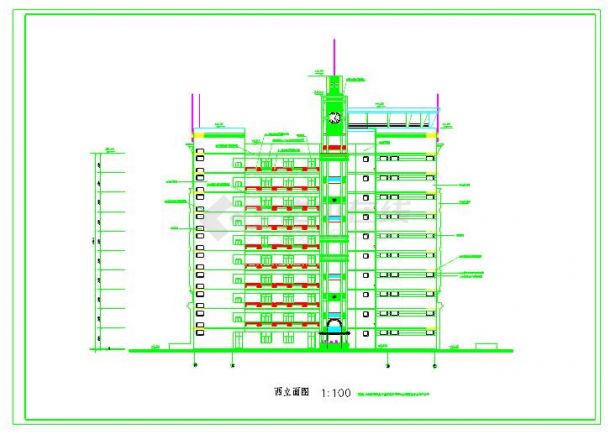 大学高层教学综合楼全套建筑设计施工图-图二