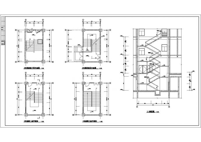 某地三层商住楼全套建筑设计CAD施工图_图1