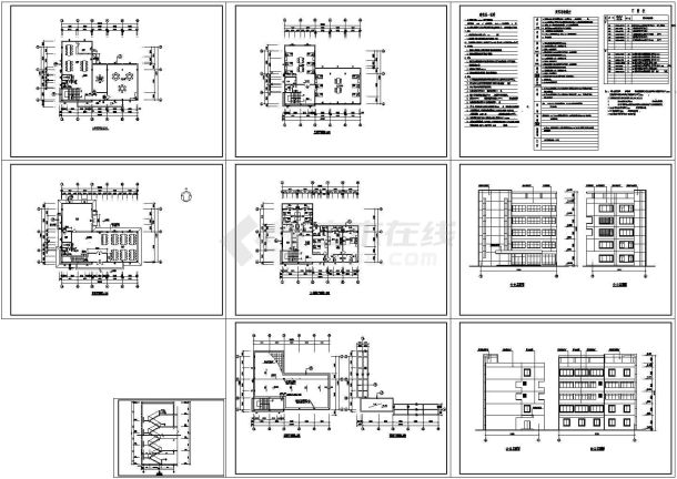 长20米 宽14米 5层1188平米餐厅宿舍建筑施工图-图一