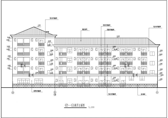 某地区四层宿舍楼建筑施工全套CAD设计图纸_图1