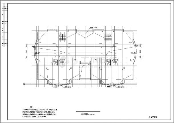 东方华庭十六层住宅楼建筑施工cad图 -图二