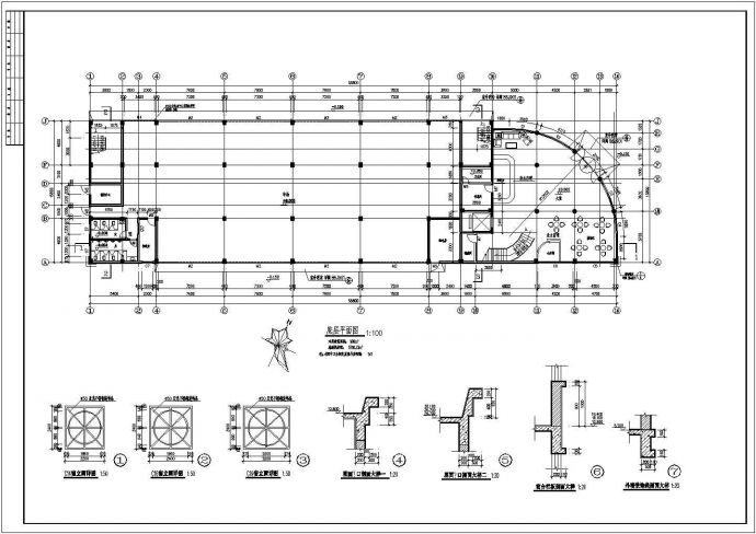 某七层框架综合性现代商业建筑施工图_图1
