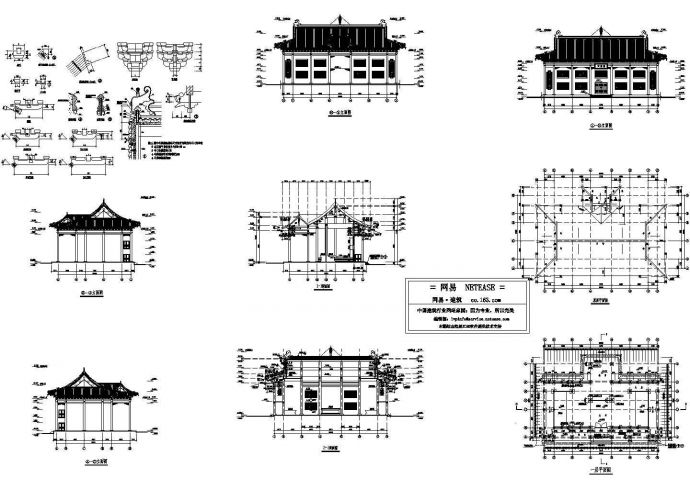 某地区洗心禅寺天王殿建筑师设计CAD施工图_图1