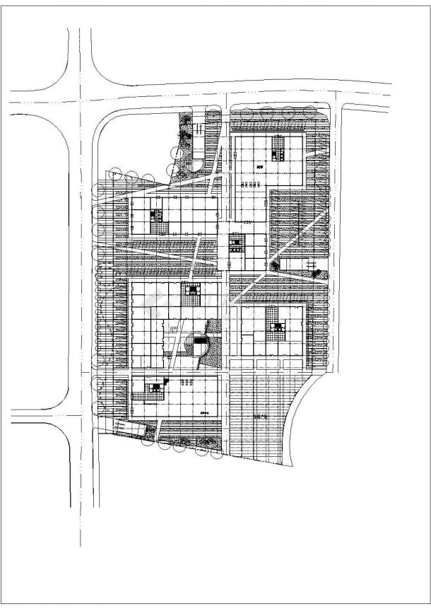 大型住宅项目景观设计cad施工设计图纸-图二