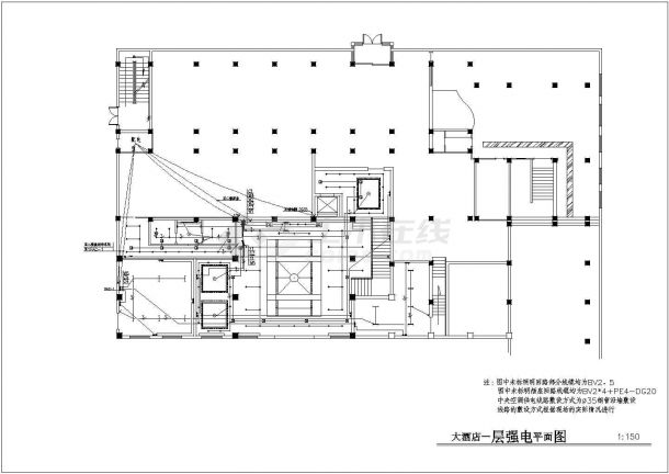 整套酒店电气控制平面设计CAD图-图二