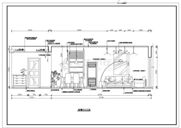 某地家装样板间设计规划方案cad施工图-图二