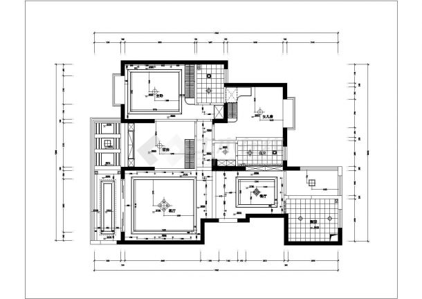 某市高档欧式三房家装设计施工图纸-图二