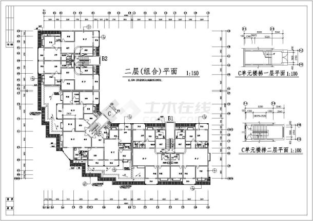 某地区全套商住楼建筑方案CAD设计图纸-图二