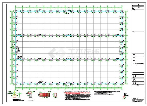 76mx112m多跨大型钢结构轻钢厂房结构施工图-图二