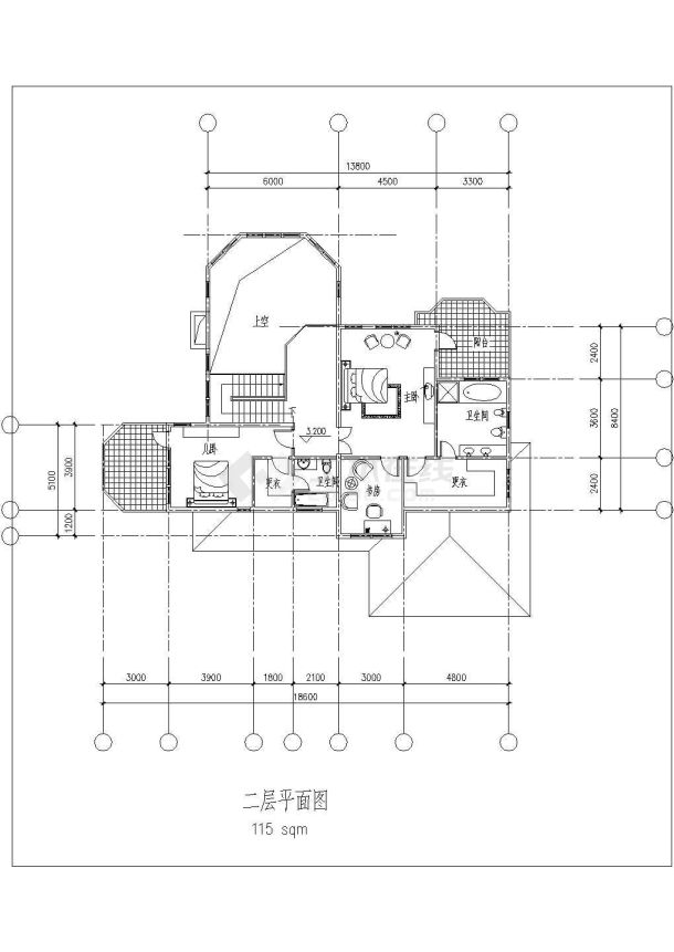 某地区全套小别墅建筑方案CAD设计图纸-图二