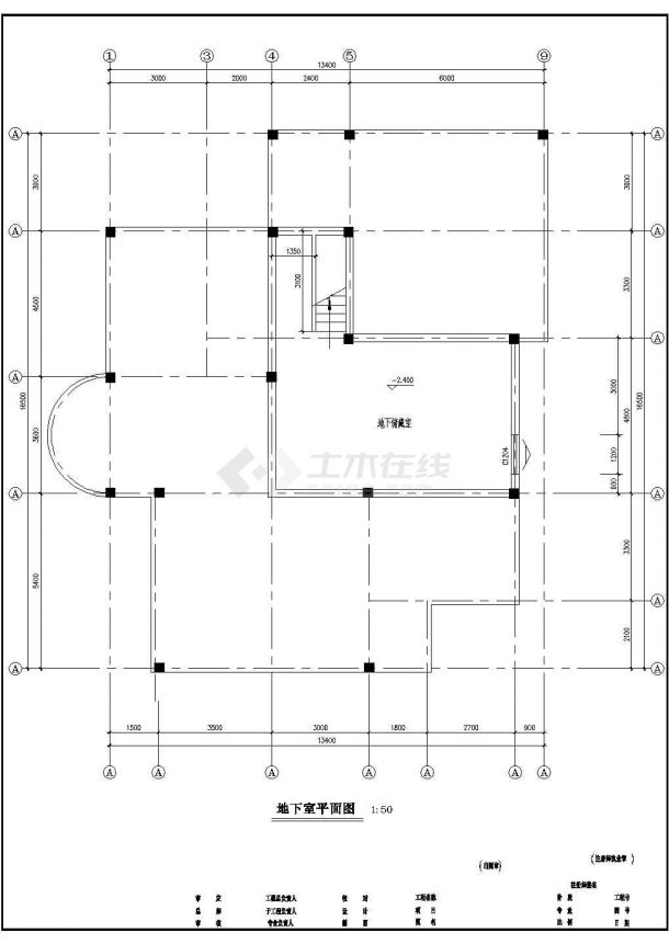某地区全整套三层别墅建筑施工CAD设计图纸-图一