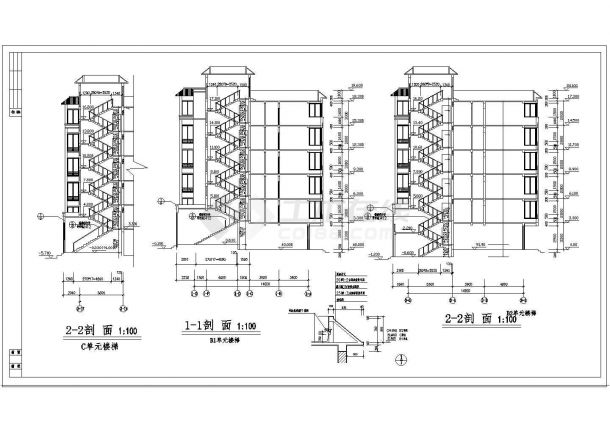 某六层商住楼建筑方案cad设计图 -图二