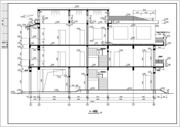 某三层别墅建筑施工全部cad设计图纸_图1