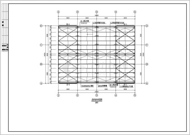 某地单层钢结构车间结构设计施工图-图二