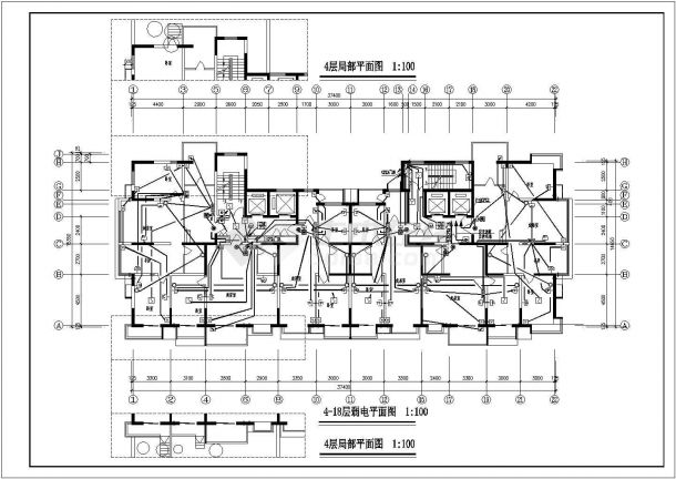 某高层住宅楼电气CAD施工设计图纸-图二