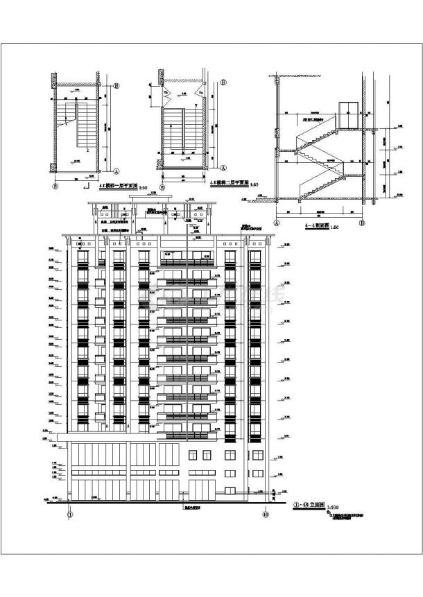 某地普通住宅楼建筑cad施工设计图-图一