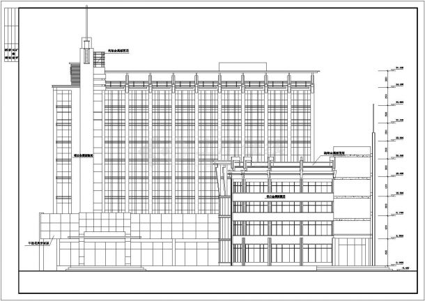 某地九层会议室综合大楼建筑施工图-图二