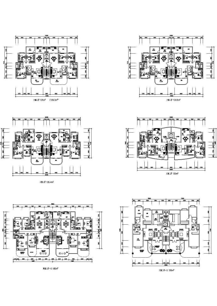 时尚住宅户型建筑设计CAD施工图_图1