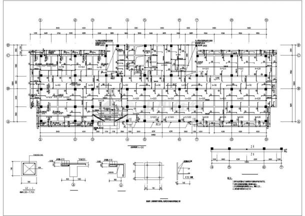 江西六层框架结构办公楼结构施工图-图一
