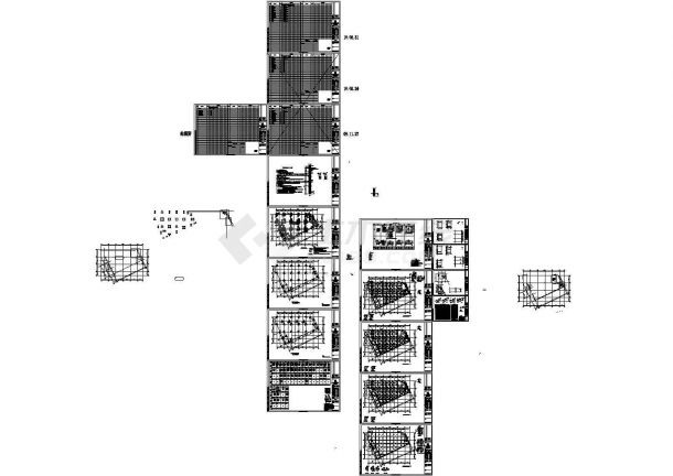 南昌凤凰城二期商业街G楼楼梯结构施工cad图，共四张-图一