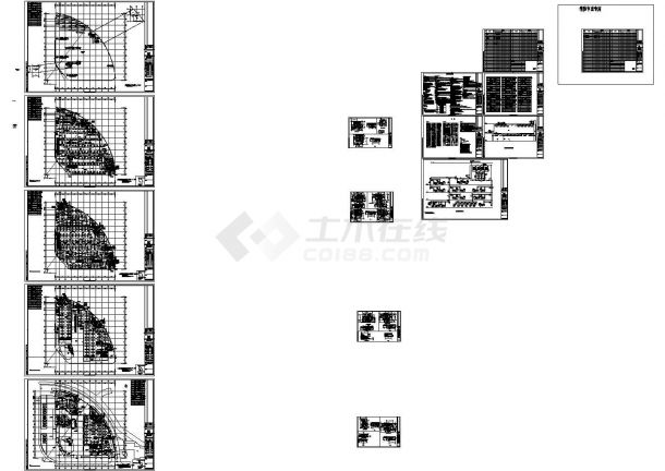南昌凤凰城二期商业街A楼四层暖通平面施工cad图，共十六张-图一