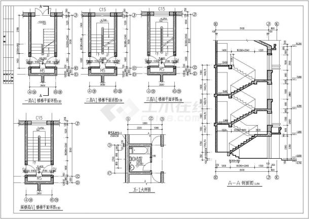 某经典别墅设计建筑cad施工图纸-图一