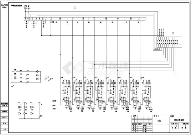 12路电气电容柜接线CAD施工设计图纸-图二