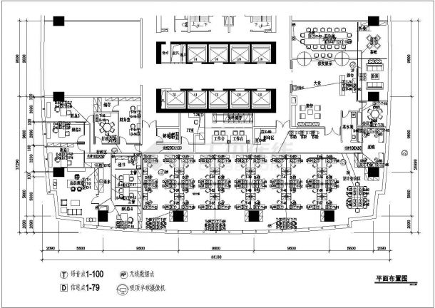 某地小型办公楼弱电平面cad设计图-图一