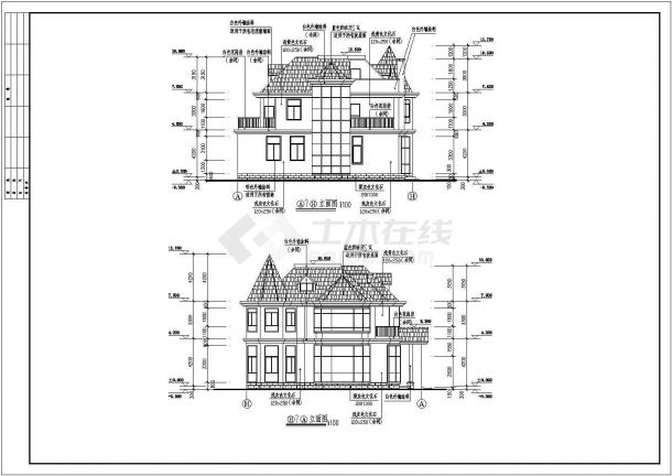 某地区房型较好的别墅建筑施工设计图-图一