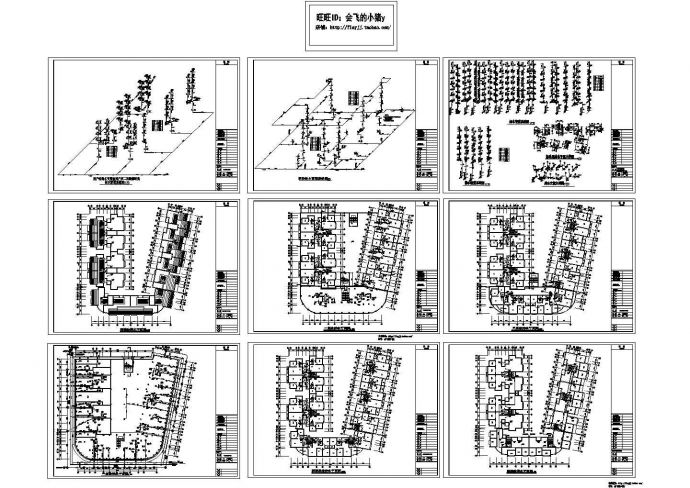 长50.1米 宽48米 7层U型(7单元1户2户)小区组团住宅给排水设计施工图纸_图1
