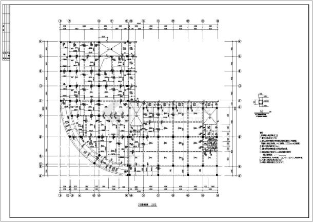 某地六层框架结构厂房车间结构方案图-图二