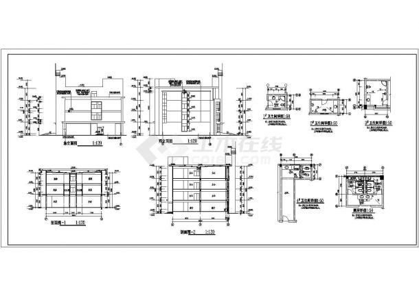 某四层大型综合办公楼建筑设计图纸-图二