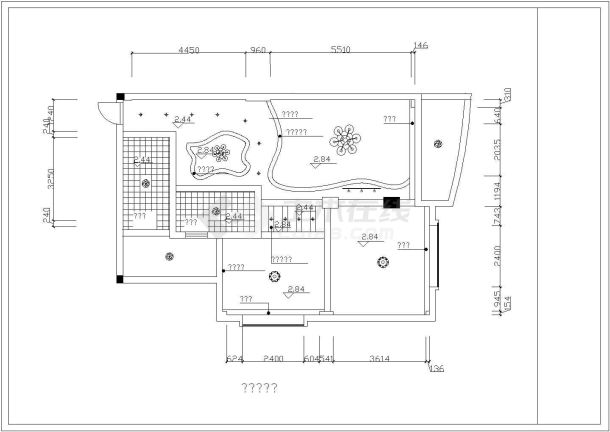 经典两居室内家装设计cad平立面施工图-图一