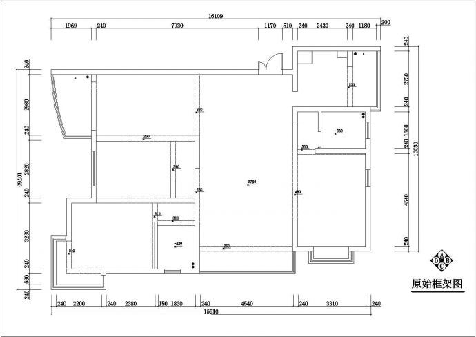 某市欧式风格四房家装设计施工图纸_图1