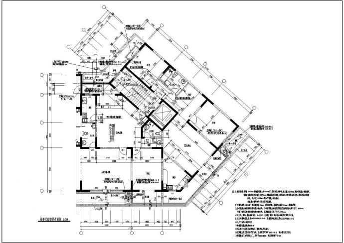 某地区现代化多层住宅建筑平面设计施工图_图1