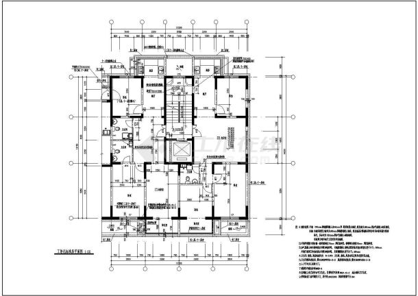 某地区现代化多层住宅建筑平面设计施工图-图二