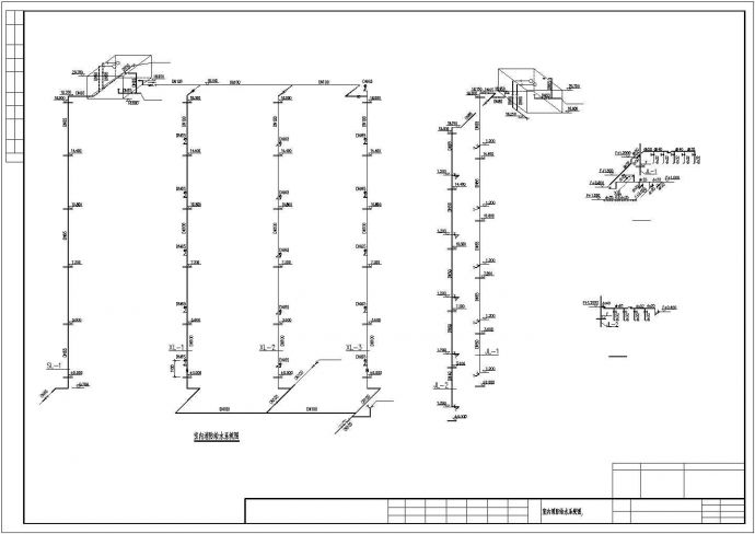 小学五层教学楼给排水cad施工设计图_图1