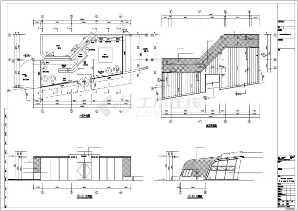某地详细使用的钢结构售楼处建筑施工图-图一