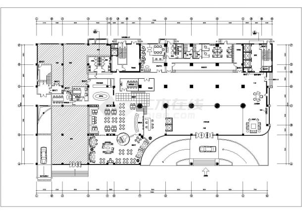 某五星级酒店大堂装修cad方案设计平面施工图-图一