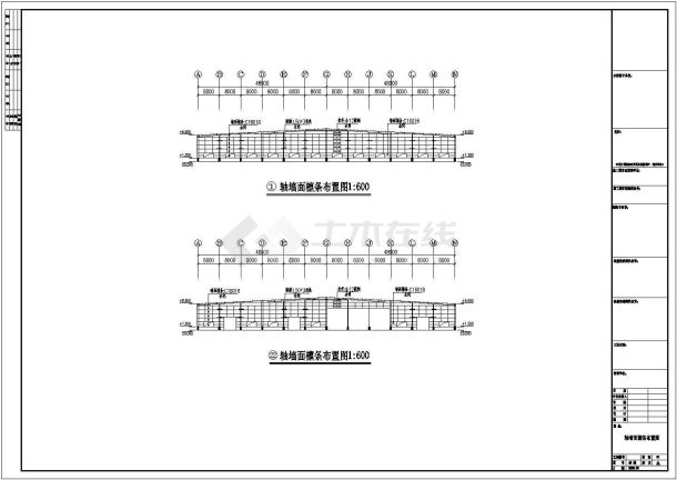 某地区某公司钢结构厂房CAD图-图一