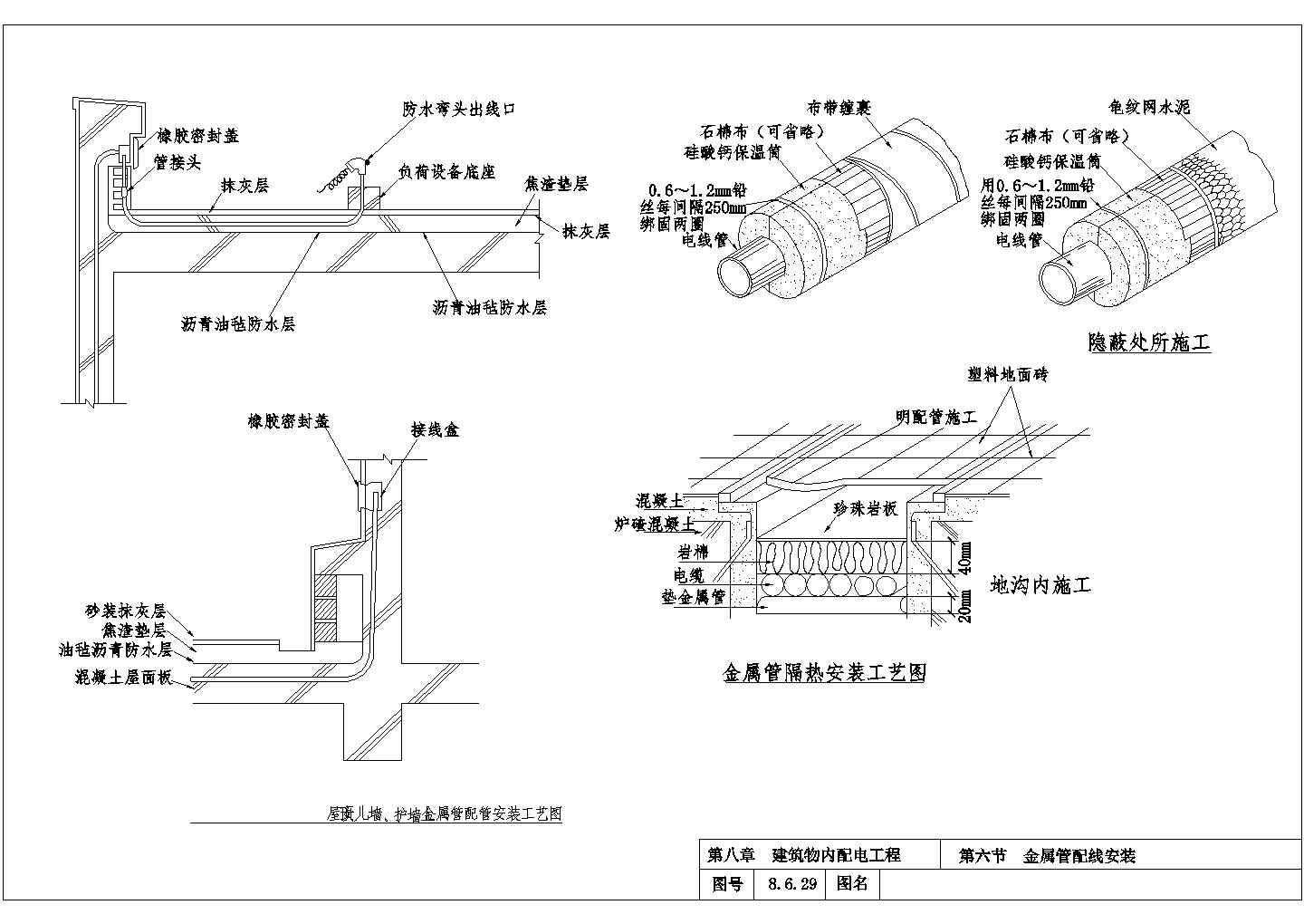 10KV变电所8-6金属管配线电气cad设计图纸全套