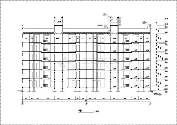 比较详细的六层砖混住宅建筑施工图-图二