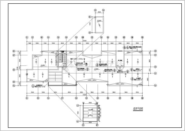 某地中学教师公寓楼建筑施工设计图-图一