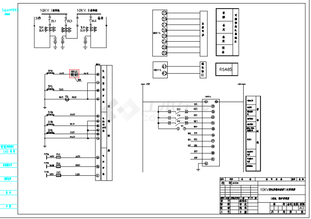 高压10KV两进线cad系统图纸全套-图一