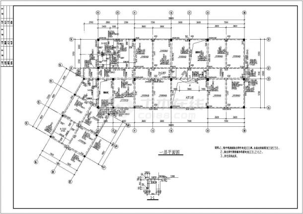 长沙某框架结构办公楼结构设计施工图-图二