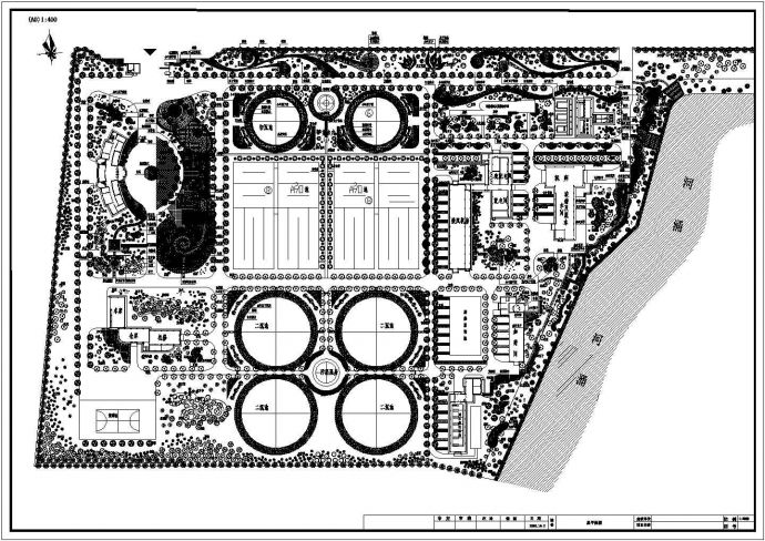 大型污水处理厂规划绿化cad总平面设计施工图_图1