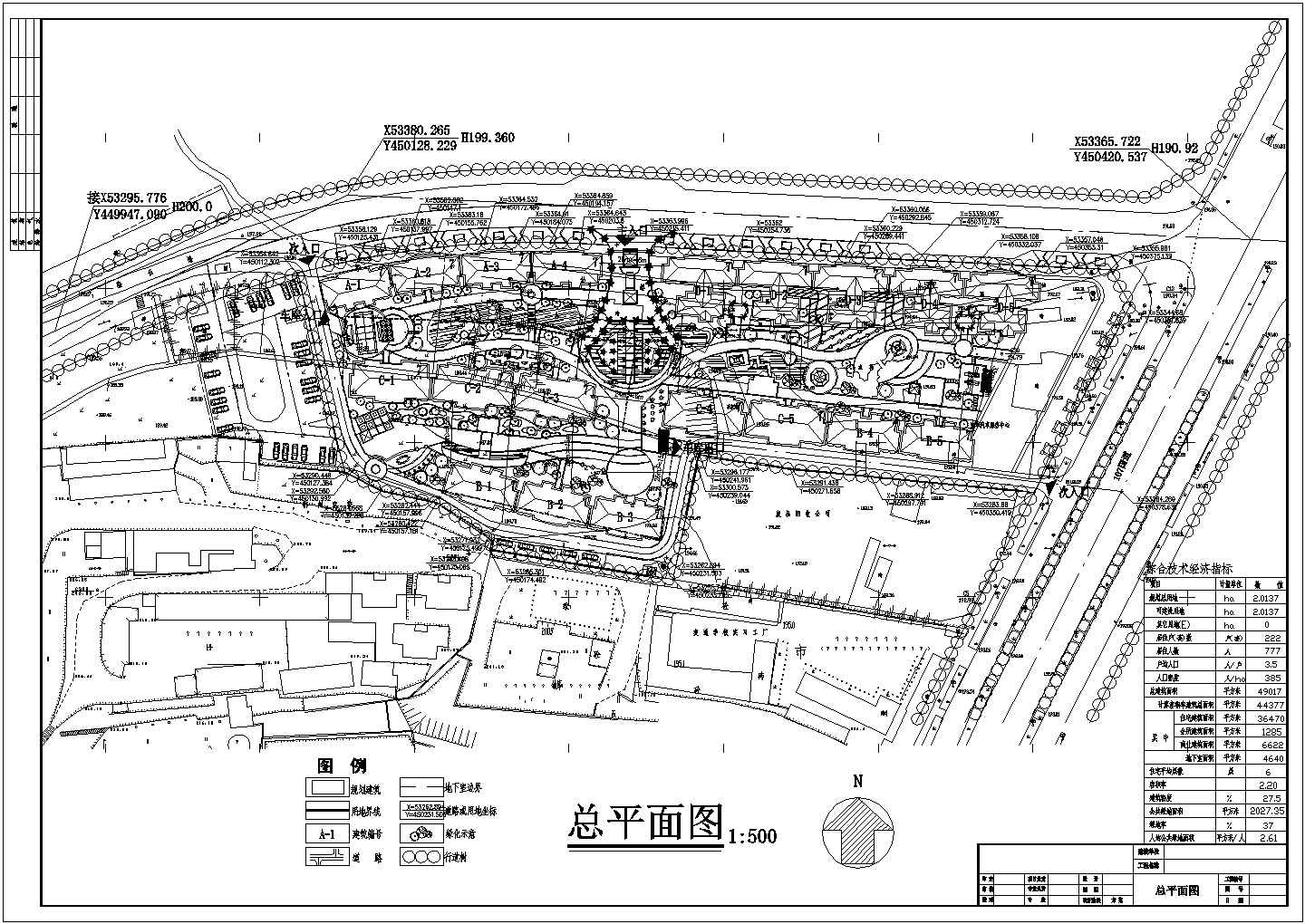 某住宅区景观规划绿化总平面cad施工设计图