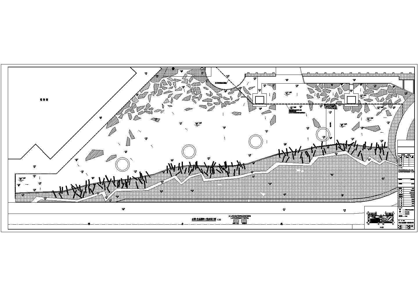 生态湖岸总平面景观绿化设计cad施工图