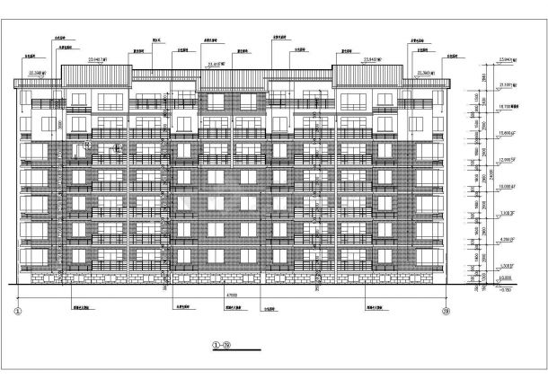 某地七层商住综合楼建筑设计方案图-图一